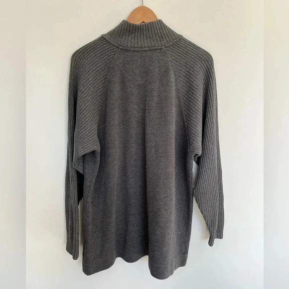 Hathaway casual gray zip up sweater size medium - Picture 4 of 6